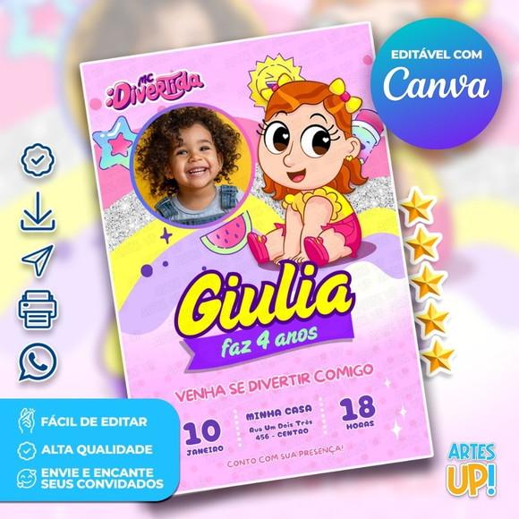 Convite de Aniversário Mc Divertida Maria Clara com Foto