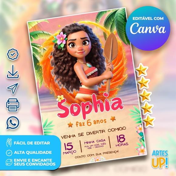 Convite de Aniversário Moana