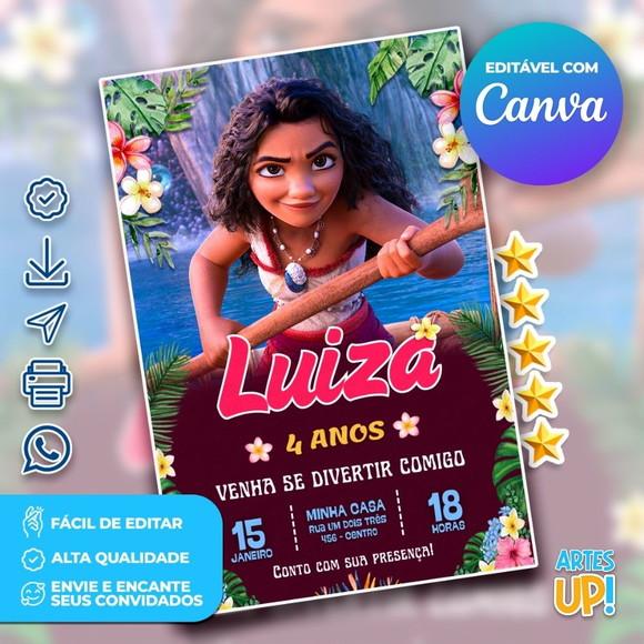 Convite de Aniversário Moana