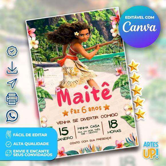 Convite de Aniversário Moana