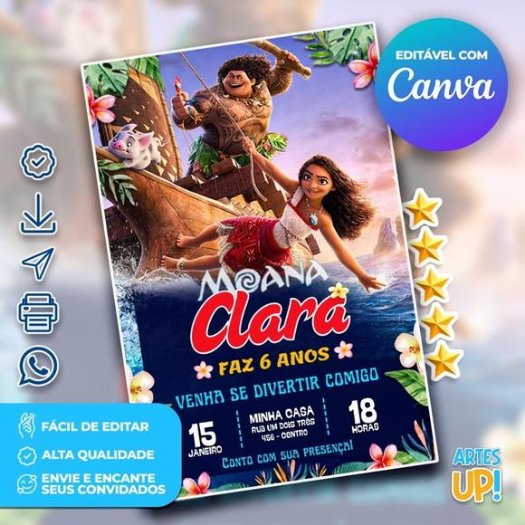 Convite de Aniversário Moana