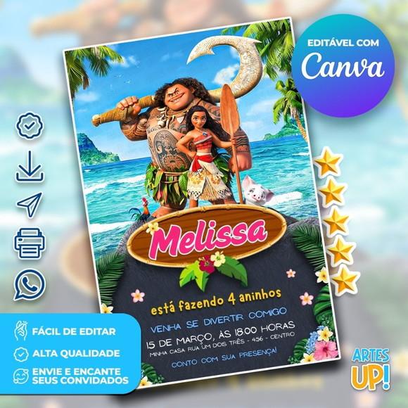 Convite de Aniversário Moana