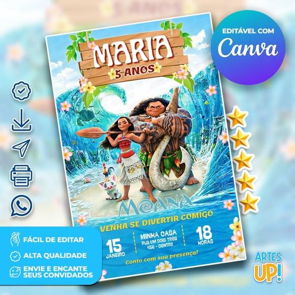 Convite de Aniversário Moana