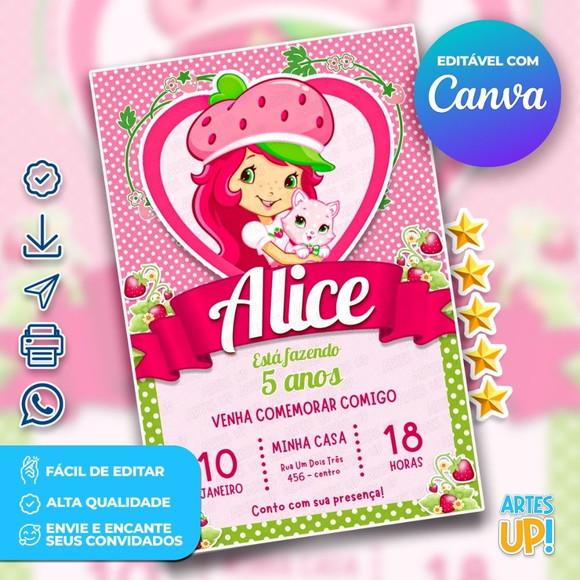 Convite de Aniversário Moranguinho