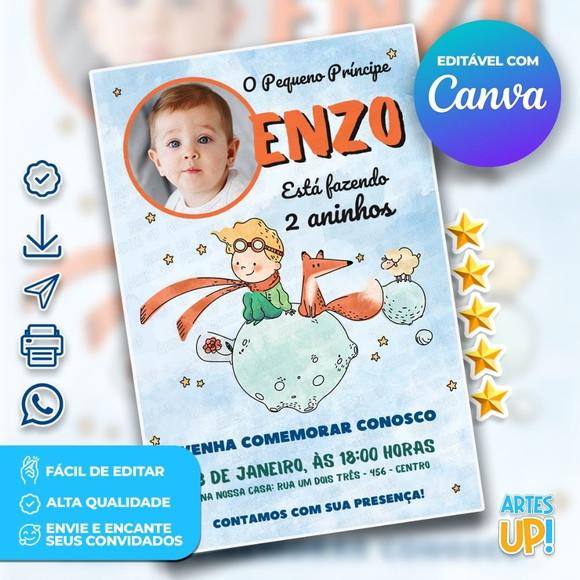 Convite de Aniversário o Pequeno Príncipe com Foto