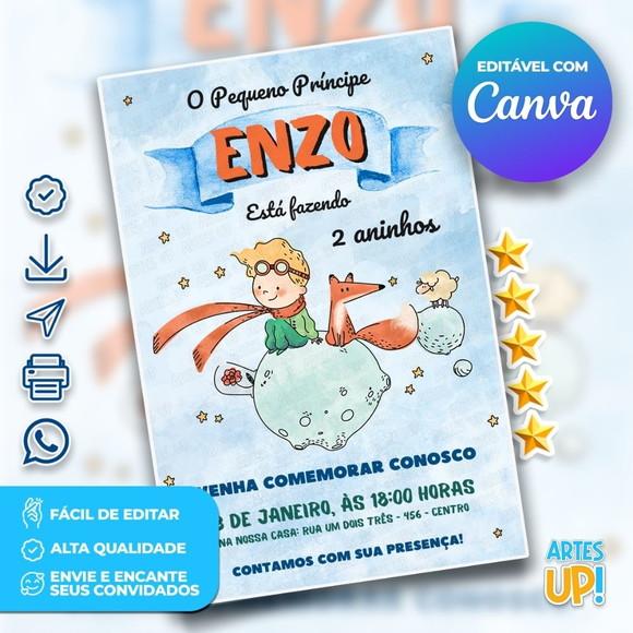 Convite de Aniversário o Pequeno Príncipe