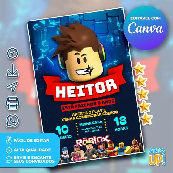 Convite de Aniversário Roblox