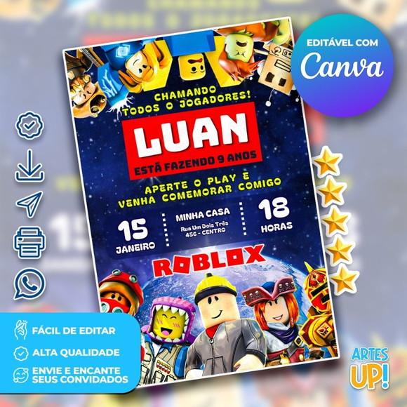 Convite de Aniversário Roblox