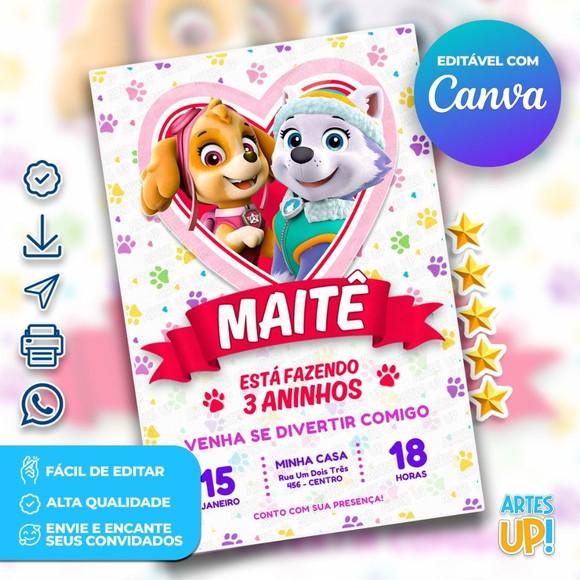 Convite de Aniversário Skye e Everest