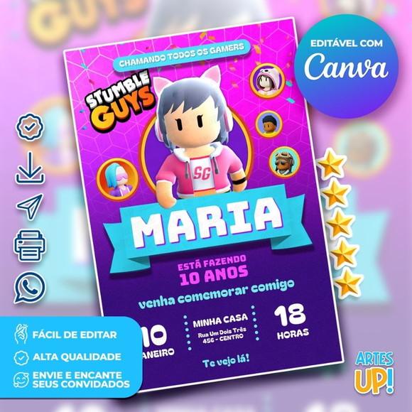 Convite de Aniversário Stumble Guys