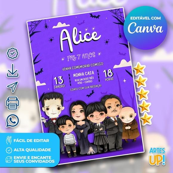 Convite de Aniversário Wandinha