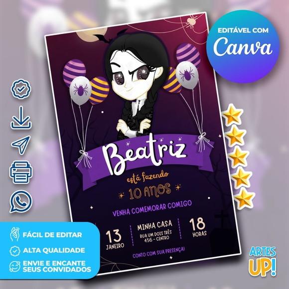 Convite de Aniversário Wandinha