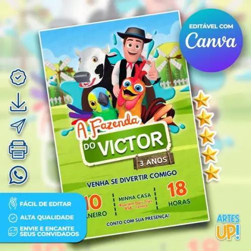 Convite de Aniversário a Fazenda do Zenon