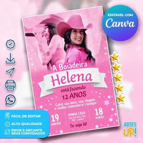 Convite de Aniversário Boiadeira, Ana Castela