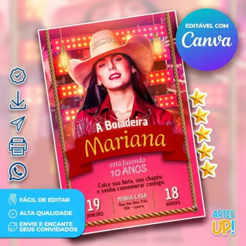 Convite de Aniversário Boiadeira, Ana Castela