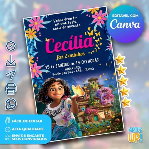 Convite de Aniversário Encanto