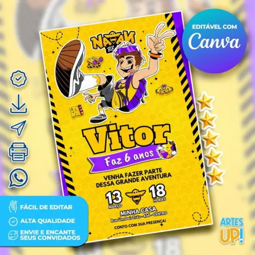Convite de Aniversário Natan Por Aí