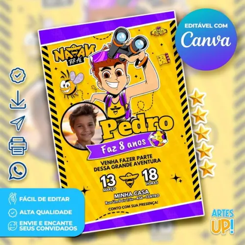 Convite de Aniversário Natan Por Aí com Foto