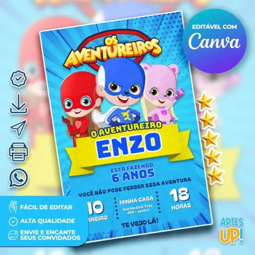 Convite de Aniversário os Aventureiros, Luccas Neto