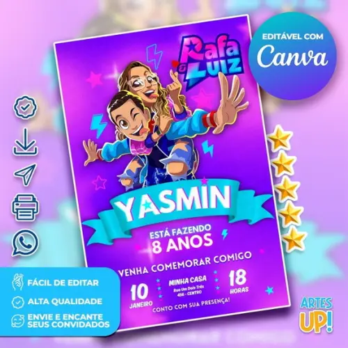 Convite de Aniversário Rafa e Luiz