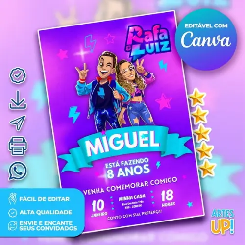 Convite de Aniversário Rafa e Luiz