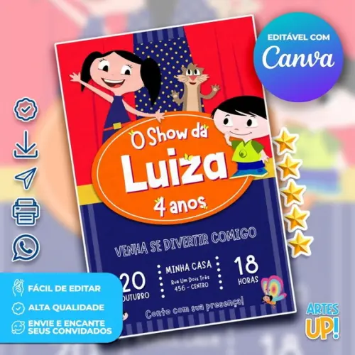 Convite de Aniversário Show da Luna