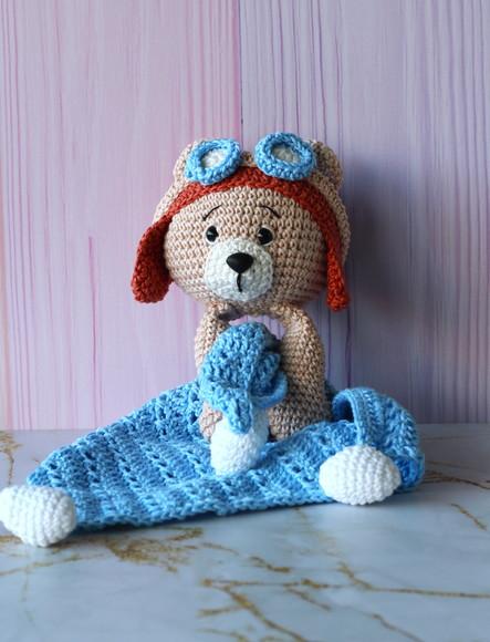 Naninha Urso Aviador Amigurumi