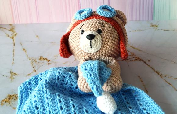 Naninha Urso Aviador Amigurumi