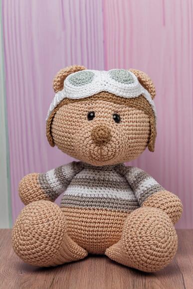 Urso Aviador Amigurumi