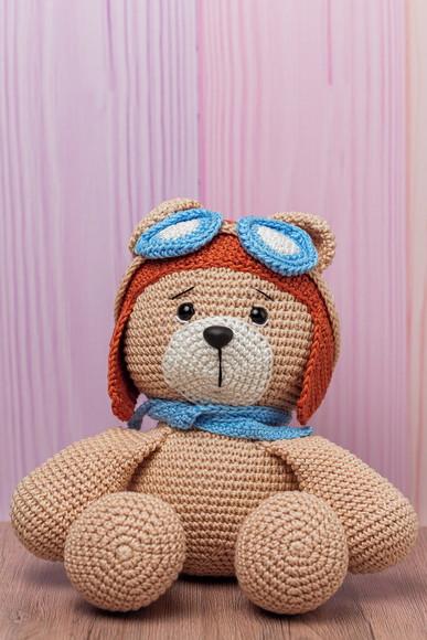 Urso Aviador Amigurumi