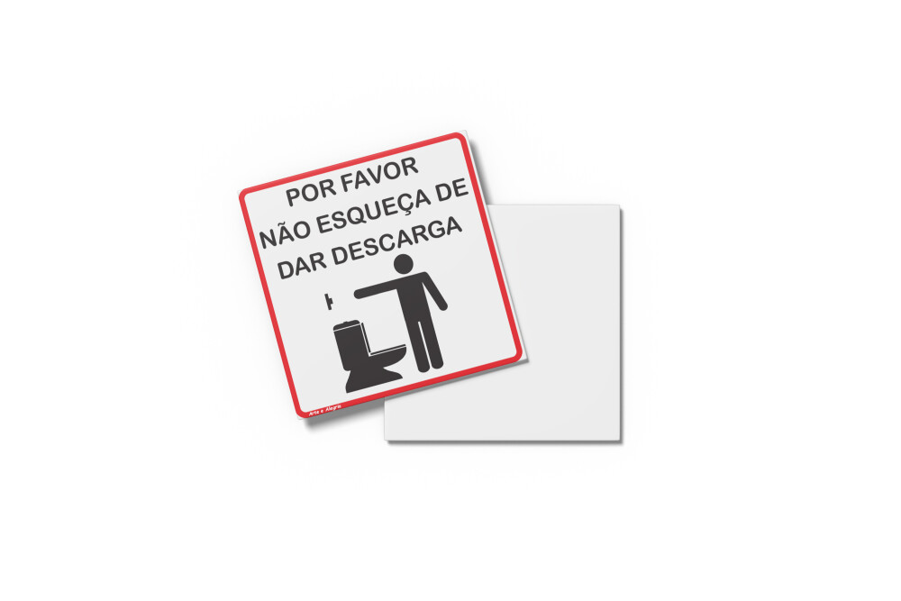 Placa FAVOR DAR DESCARGA 10x10x0,1cm