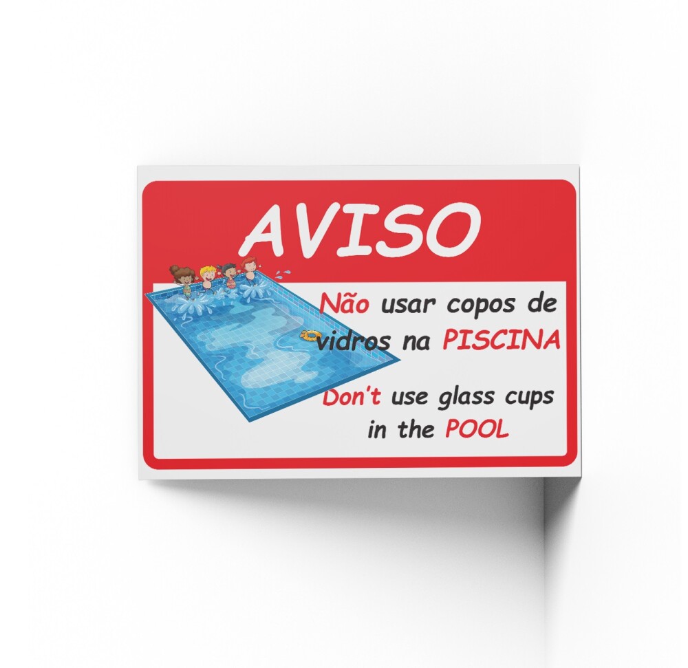 PLACA AVISO DE PISCINA 10x15x0,1cm