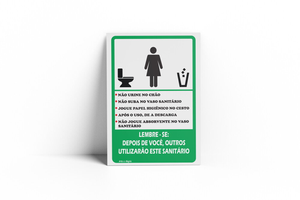 PLACA DE AVISO PARA BANHEIRO 10x15x0,1cm