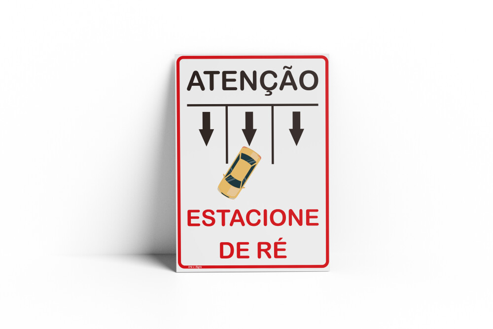 Placa ESTACIONE DE RÉ 18x25x0,1cm -