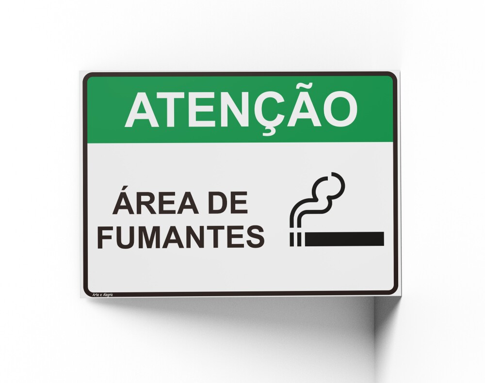 Placa PERMITIDO FUMAR 18x25x0,1cm