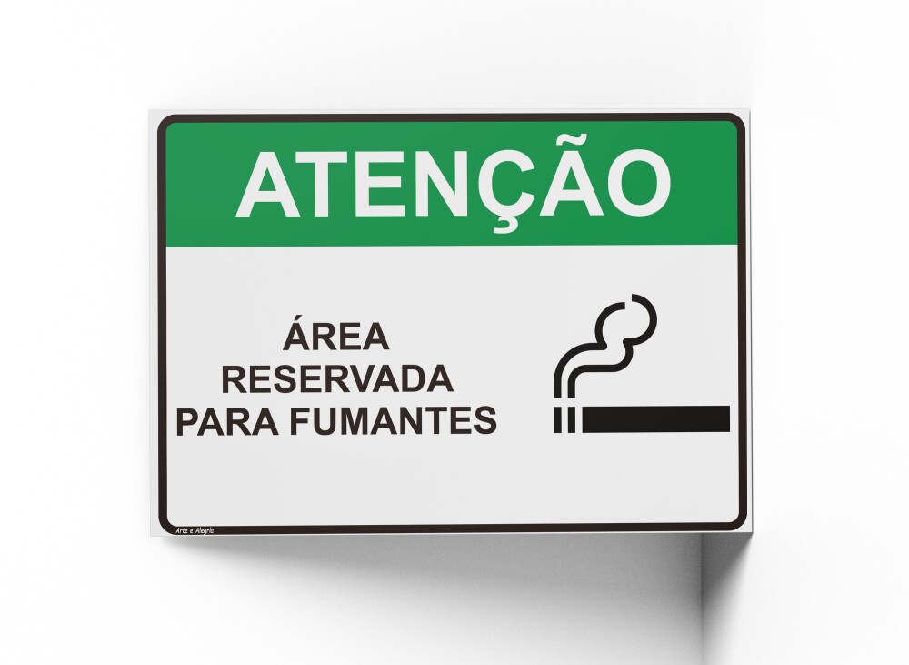Placa PERMITIDO FUMAR 18x25x0,1cm