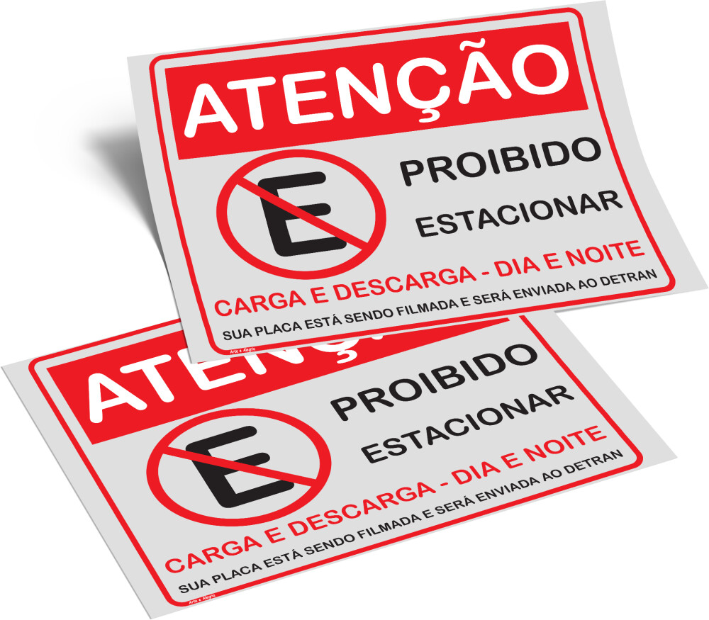 Placa PROIBIDO ESTACIONAR 70x90x0,1cm