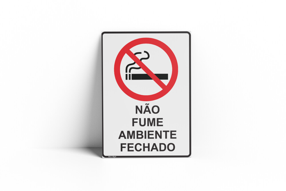 Placa PROIBIDO FUMAR 18x25x0,1cm