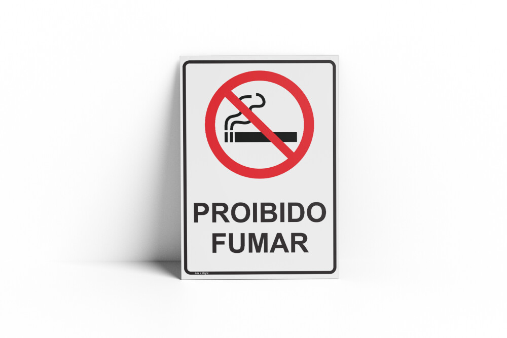 Placa PROIBIDO FUMAR 18x25x0,1cm