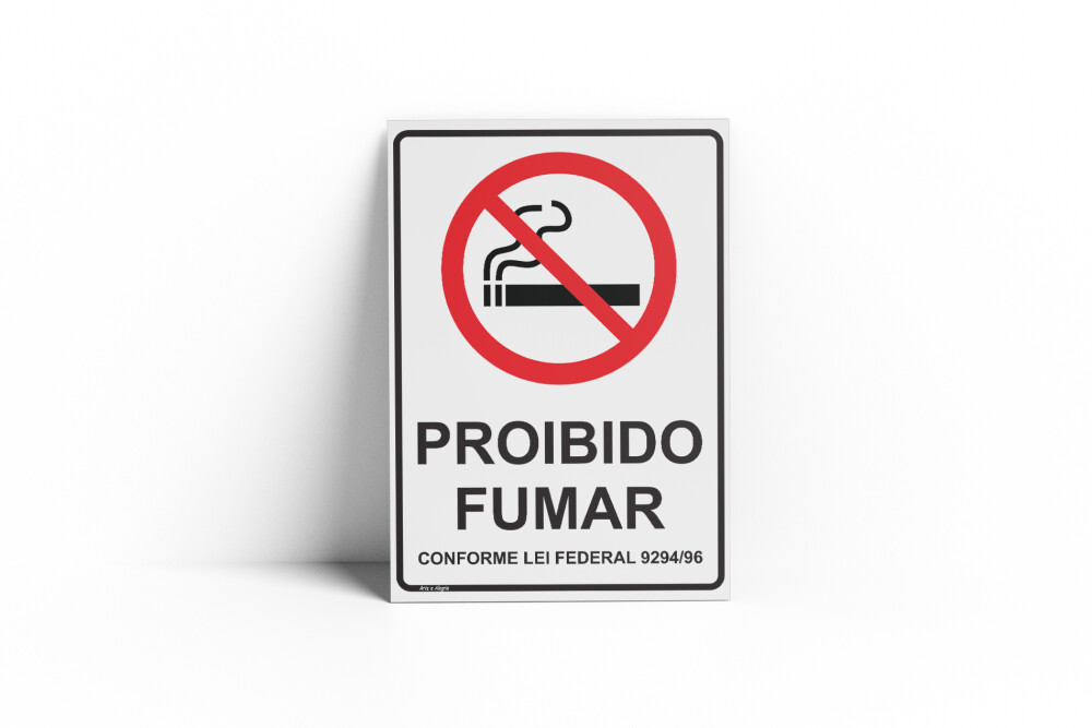 Placa PROIBIDO FUMAR 18x25x0,1cm