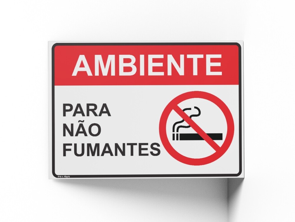 Placa PROIBIDO FUMAR 18x25x0,1cm