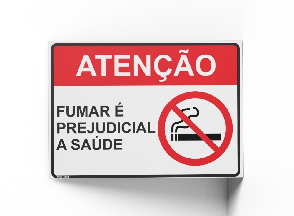 Placa PROIBIDO FUMAR 18x25x0,1cm