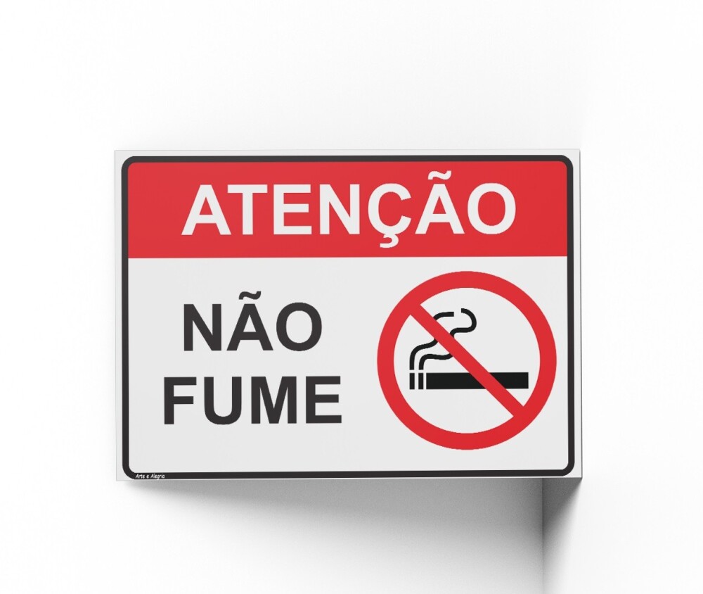 Placa PROIBIDO FUMAR 18x25x0,1cm