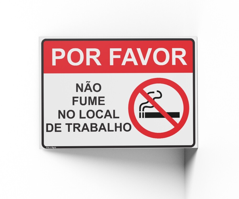 Placa PROIBIDO FUMAR 18x25x0,1cm