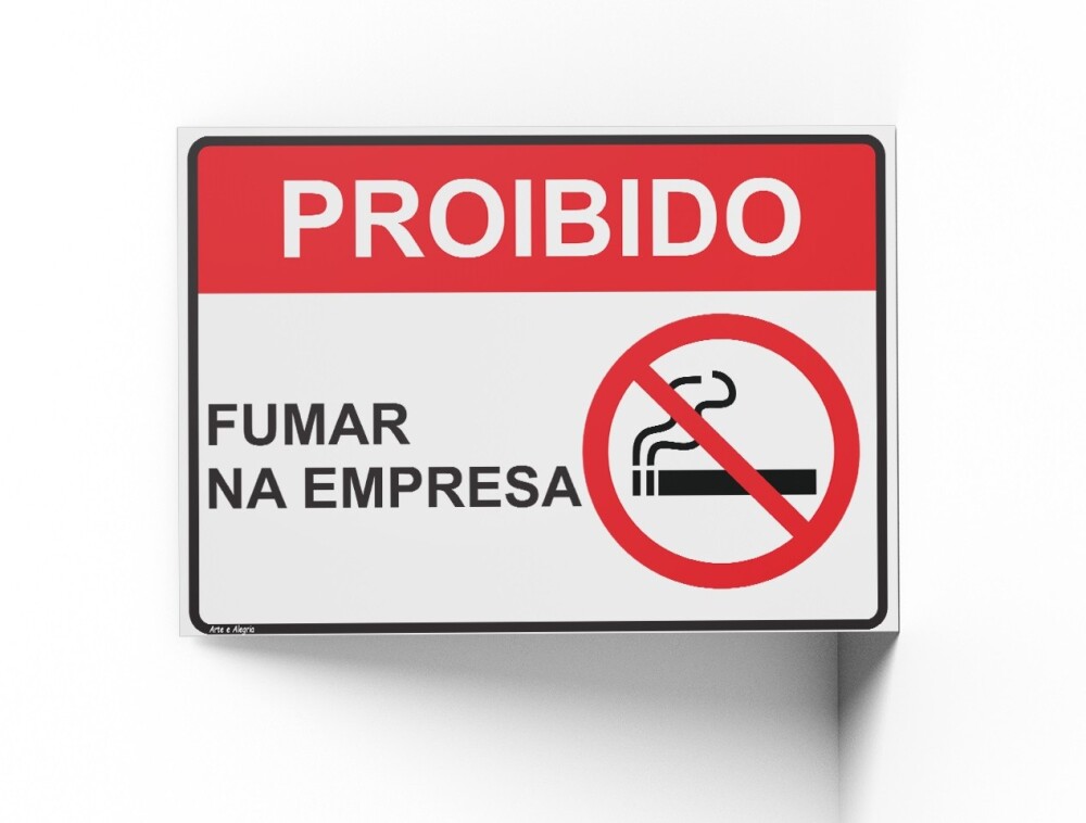 Placa PROIBIDO FUMAR 18x25x0,1cm