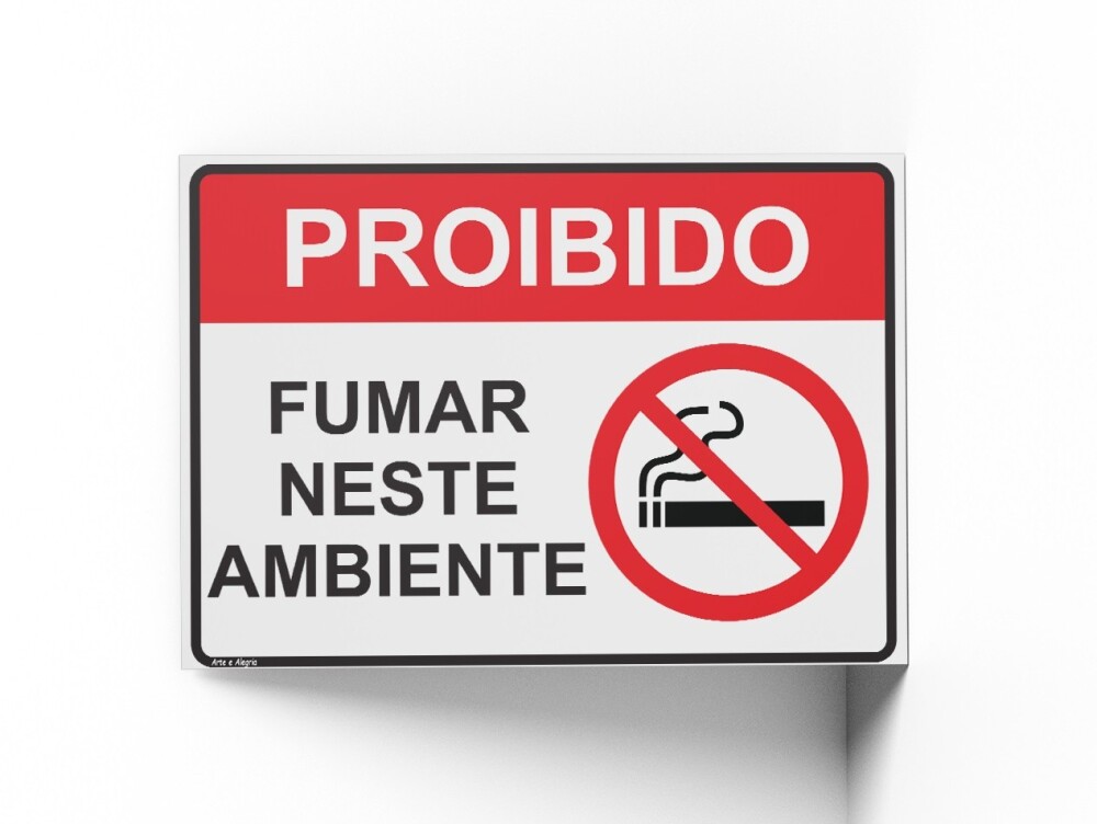 Placa PROIBIDO FUMAR 18x25x0,1cm