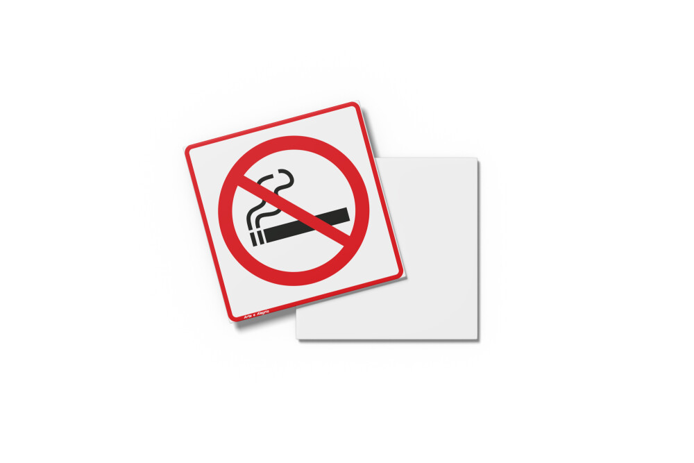 Placa PROIBIDO FUMAR 15x15x0,1cm