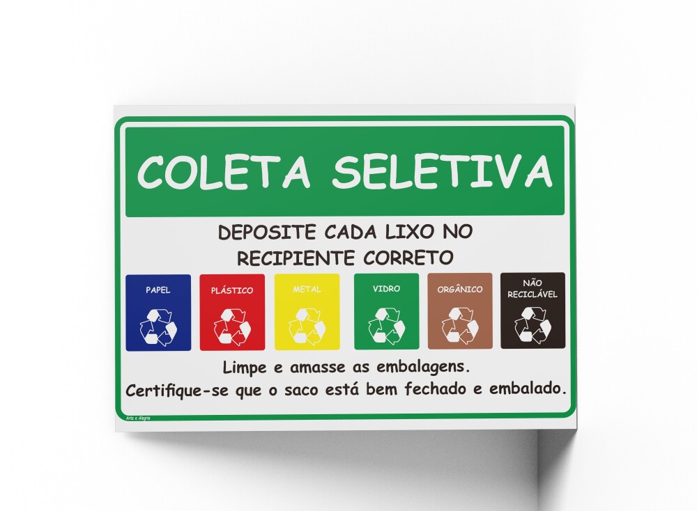 Placa RECICLAGEM 30X20x0,1cm