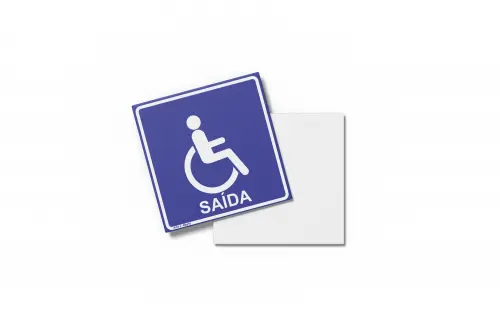 Placa Acessibilidade Cadeirante 15x15x0,1cm