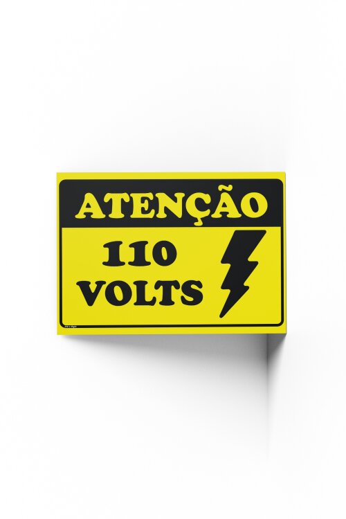 Placa ATENÇÃO 110V 30x20x0,1cm - Cópia